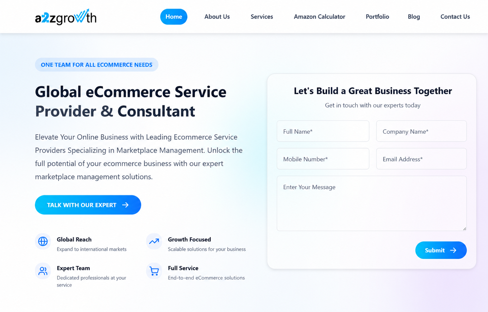 A2Z Growth — Bussiness Portfolio Website